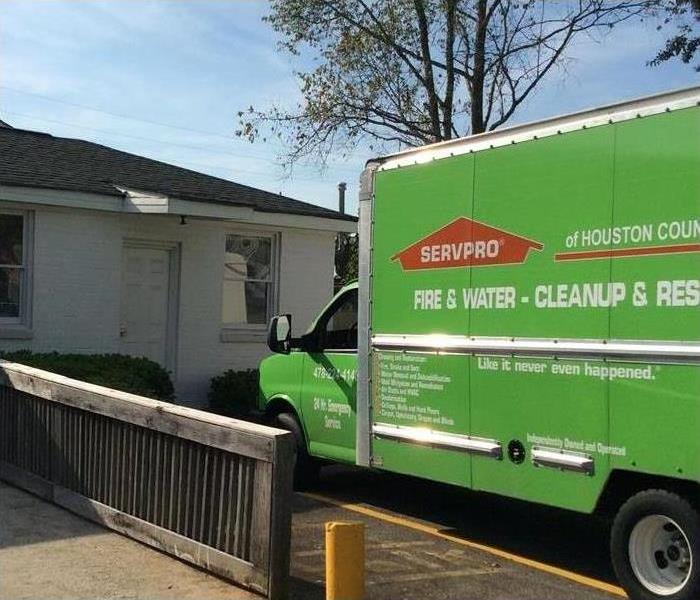 SERVPRO box truck in front of house