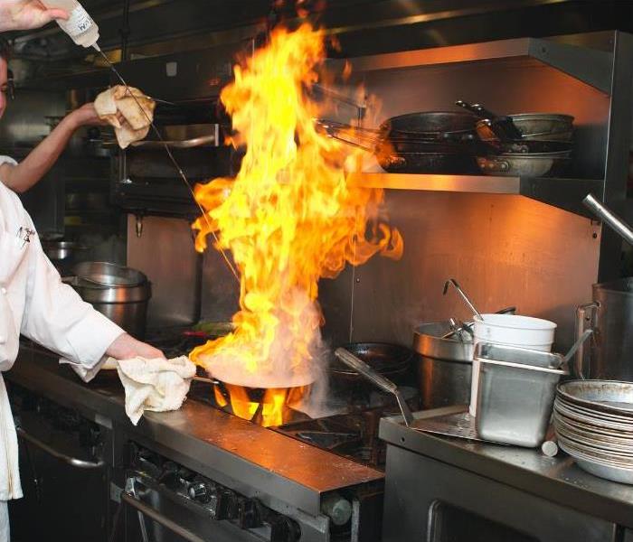 Fire in a Commercial Kitchen while cooking